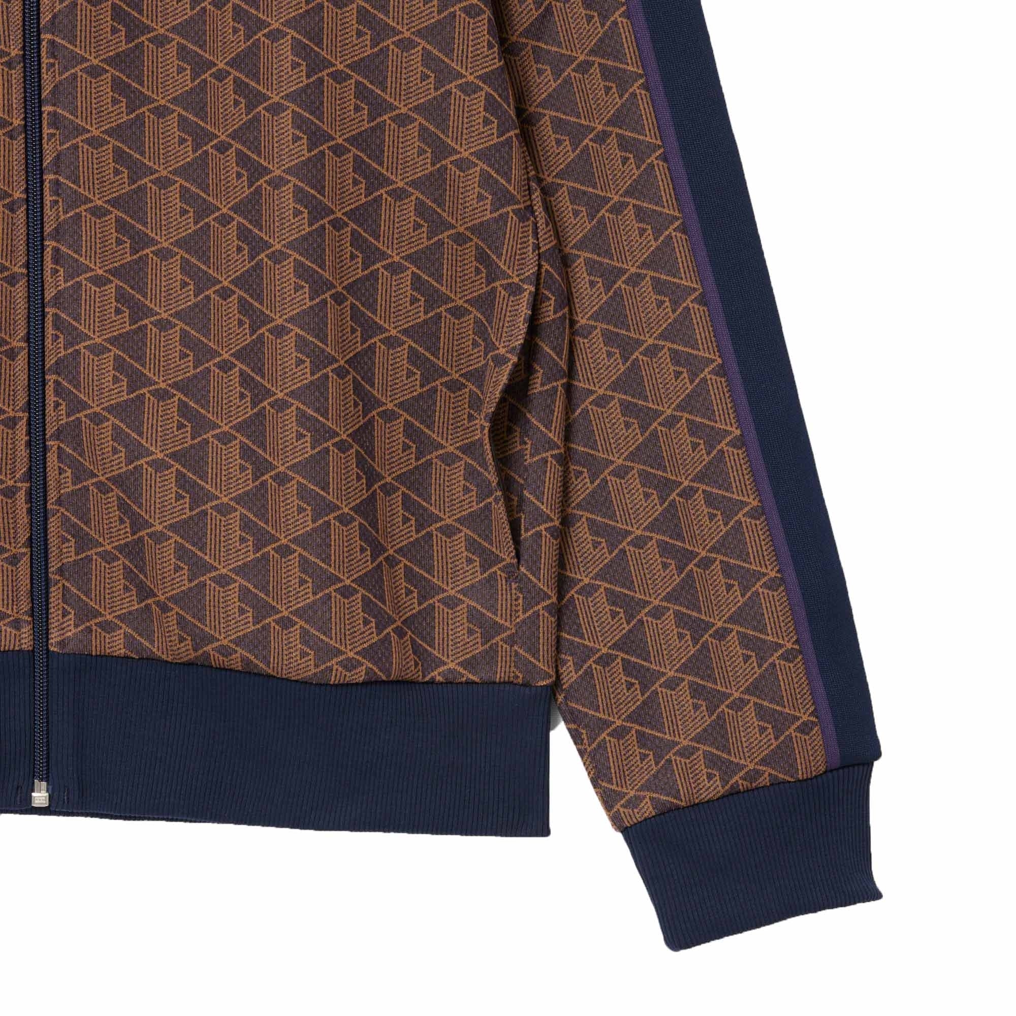 Paris Zip-Up Jacquard Track Jacket - Brown