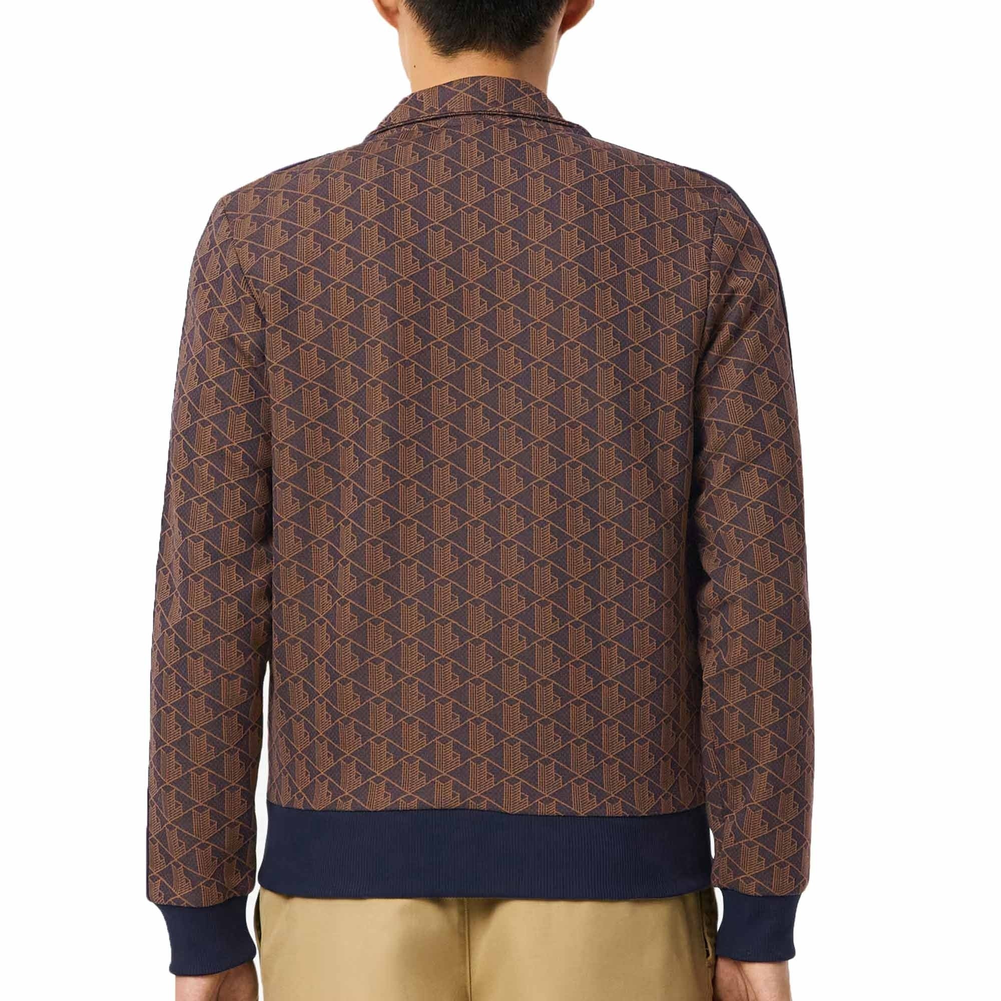 Paris Zip-Up Jacquard Track Jacket - Brown
