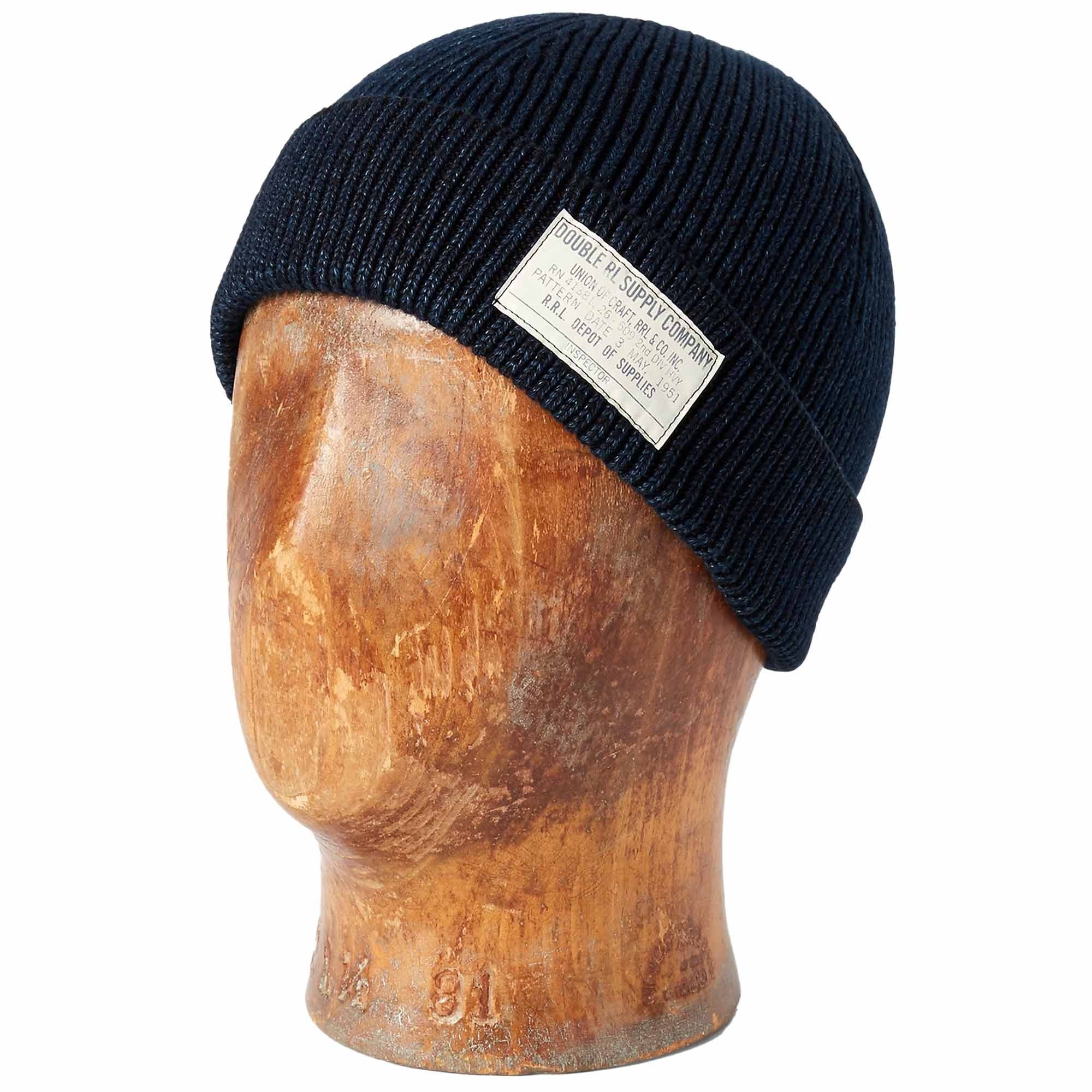 RRL BLACK INDIGO COTTON WATCH CAP 天然インディゴ染め US NAVY