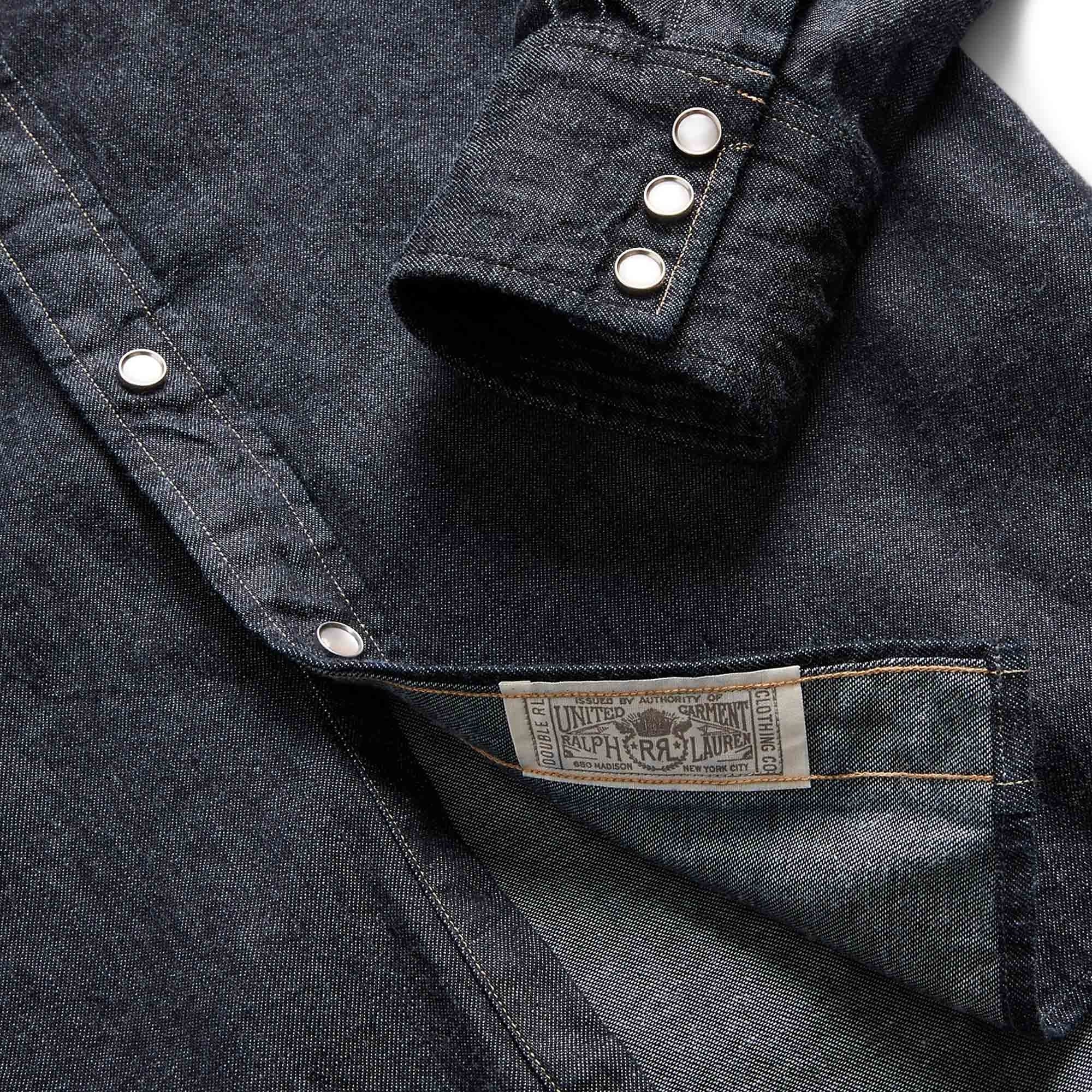 Slim Fit Denim Western Shirt - Denim