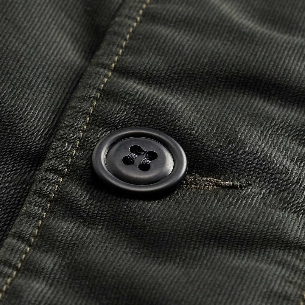 Corduroy-Collar Cotton Deck Jacket - Black