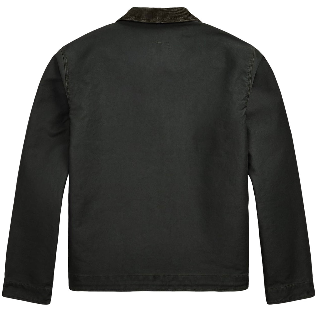 Corduroy-Collar Cotton Deck Jacket - Black