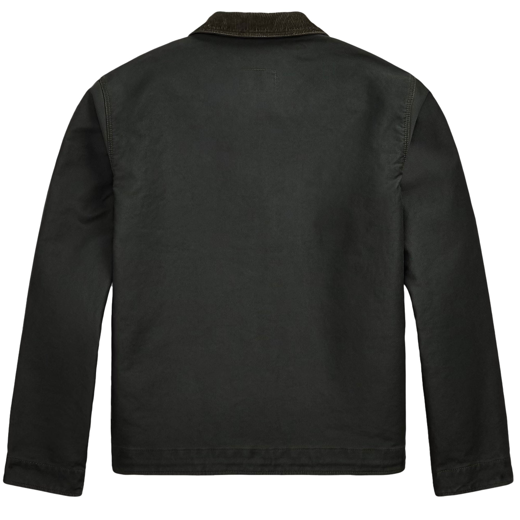 Corduroy-Collar Cotton Deck Jacket - Black