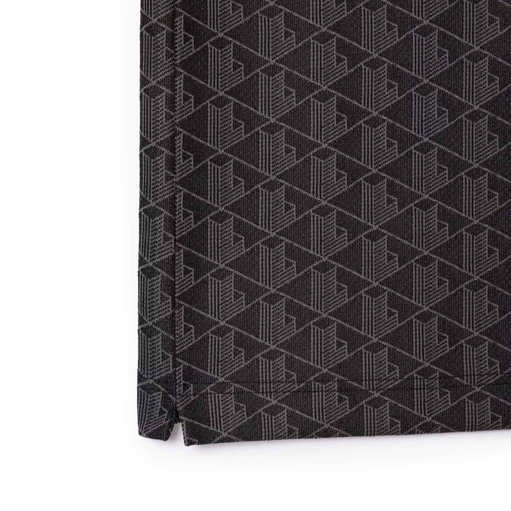 Lacoste Classic Fit Monogram Jacquard Polo Shirt - Black