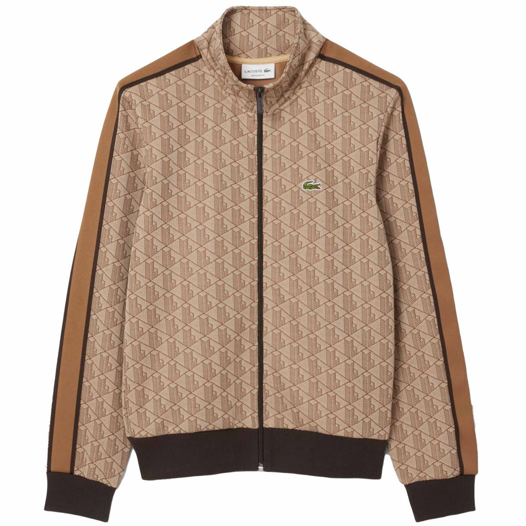 Paris Zip-Up Jacquard Track Jacket - Croissant