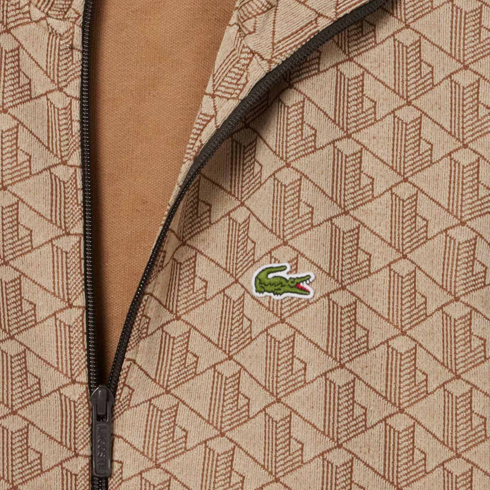 Paris Zip-Up Jacquard Track Jacket - Croissant