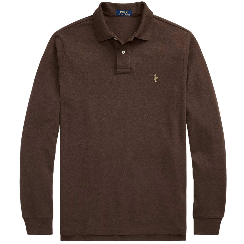 Polo Ralph Lauren Custom Slim Fit Long Sleeve Polo Shirt - Nutmeg Brown