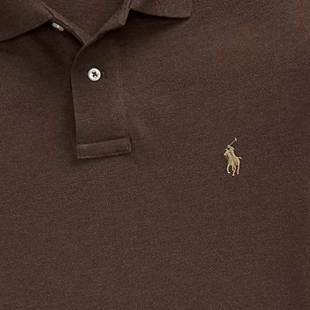 Polo Ralph Lauren Custom Slim Fit Long Sleeve Polo Shirt - Nutmeg Brown