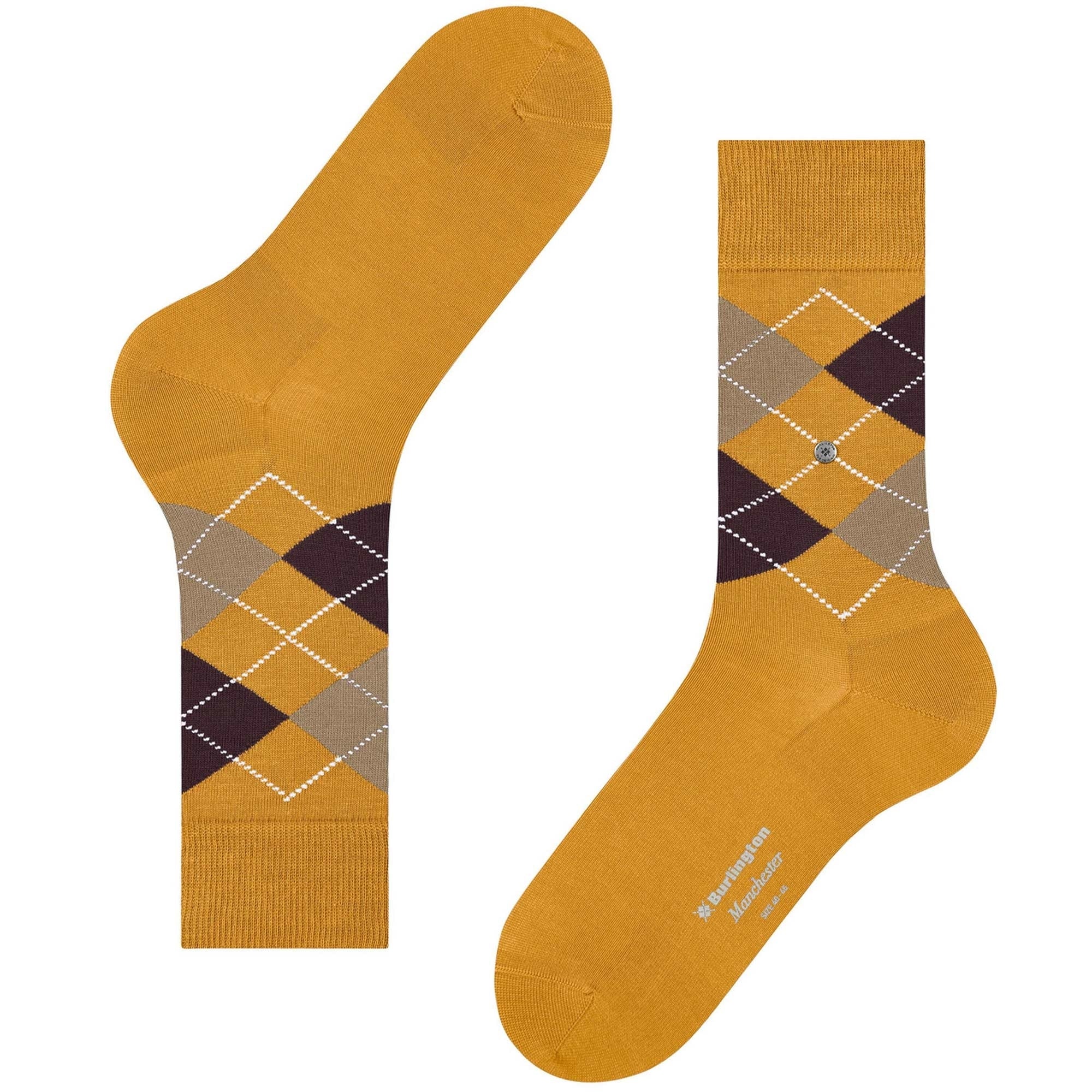 Manchester Socks - Gold/Burgundy