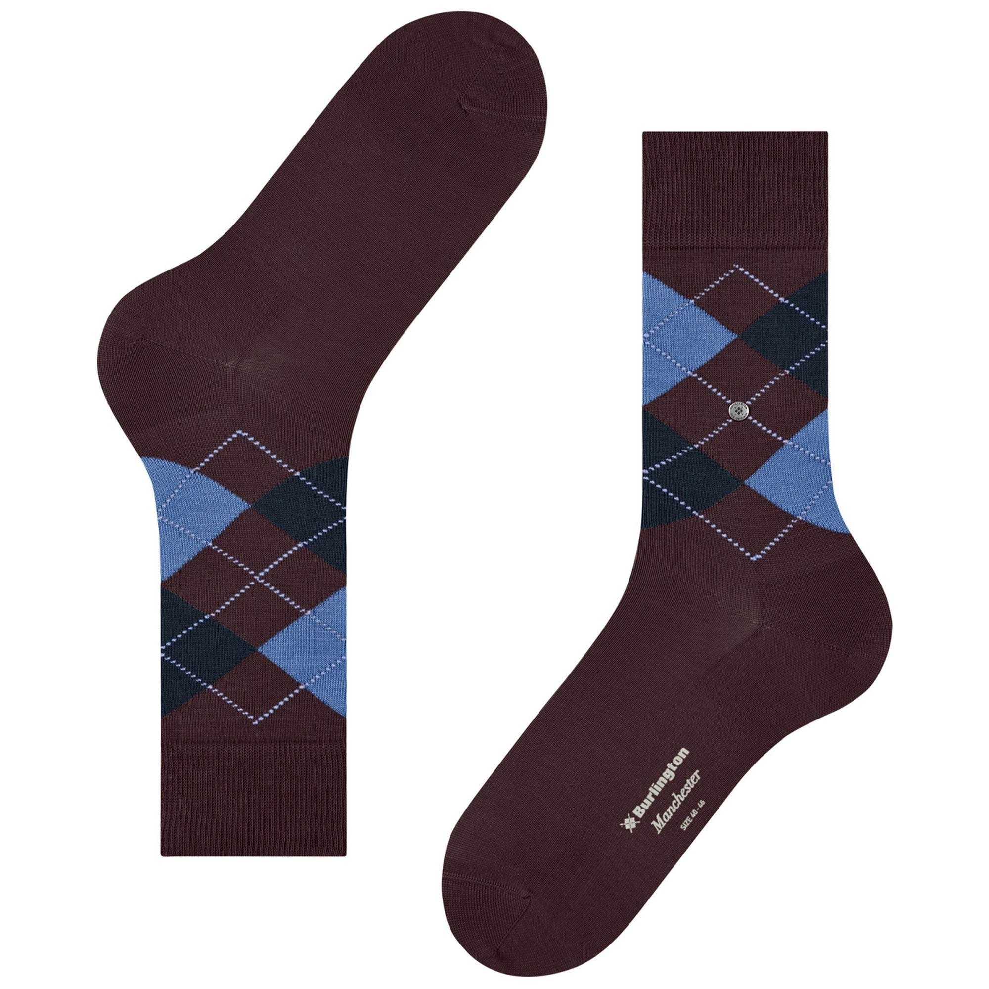 Manchester Socks - Claret/Blue