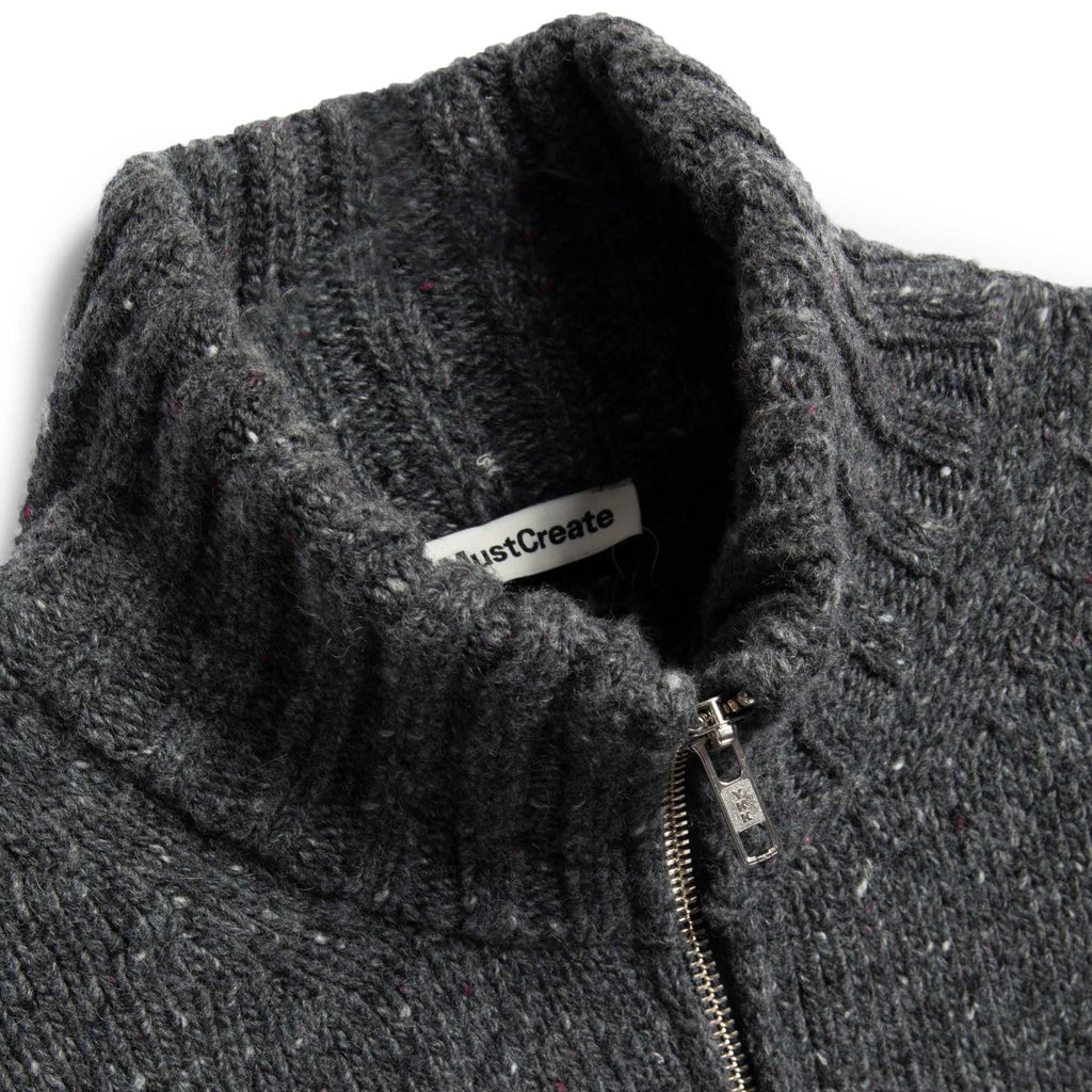 Nova Zip Cardigan - Charcoal