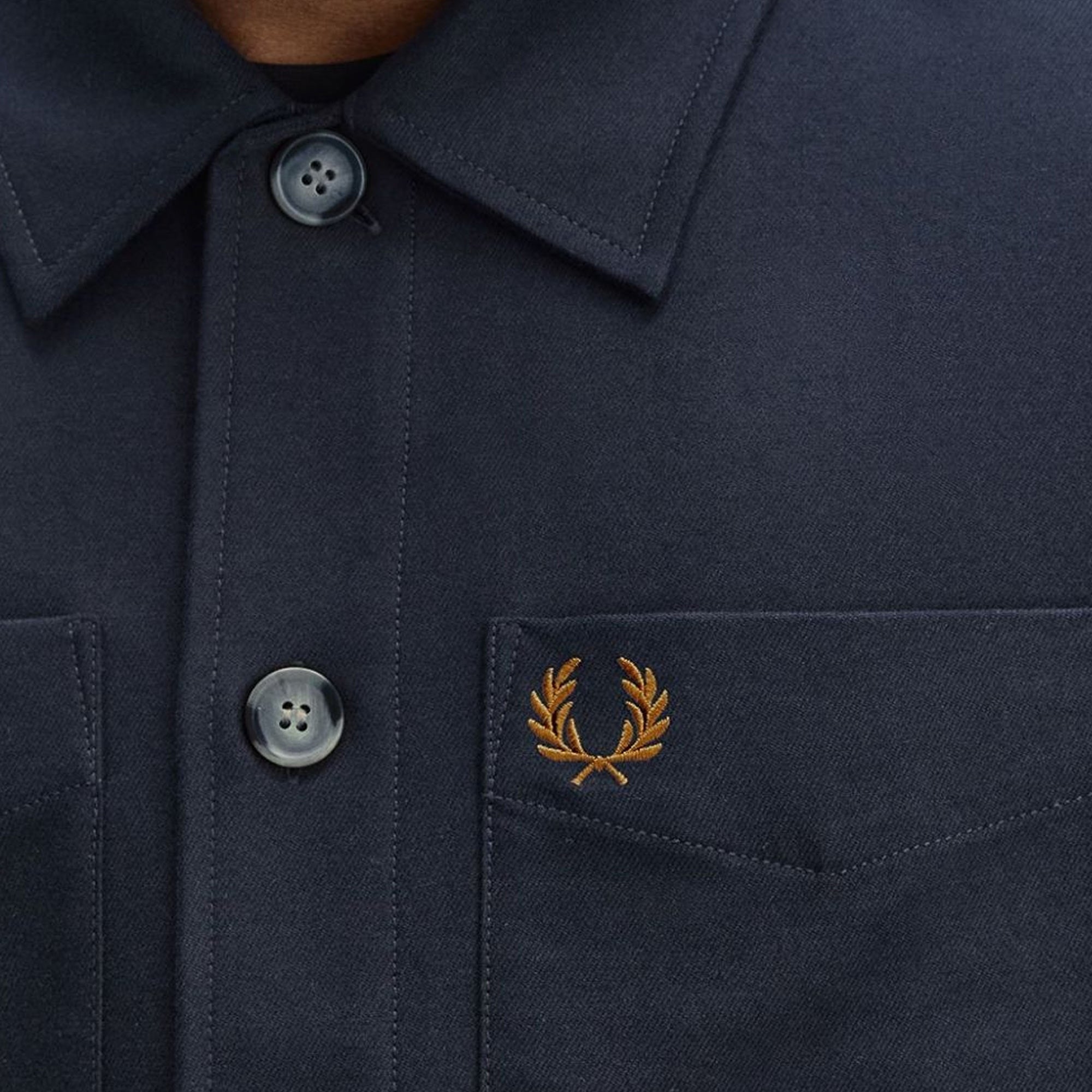 Fred Perry Brushed Twill Overshirt -  Navy