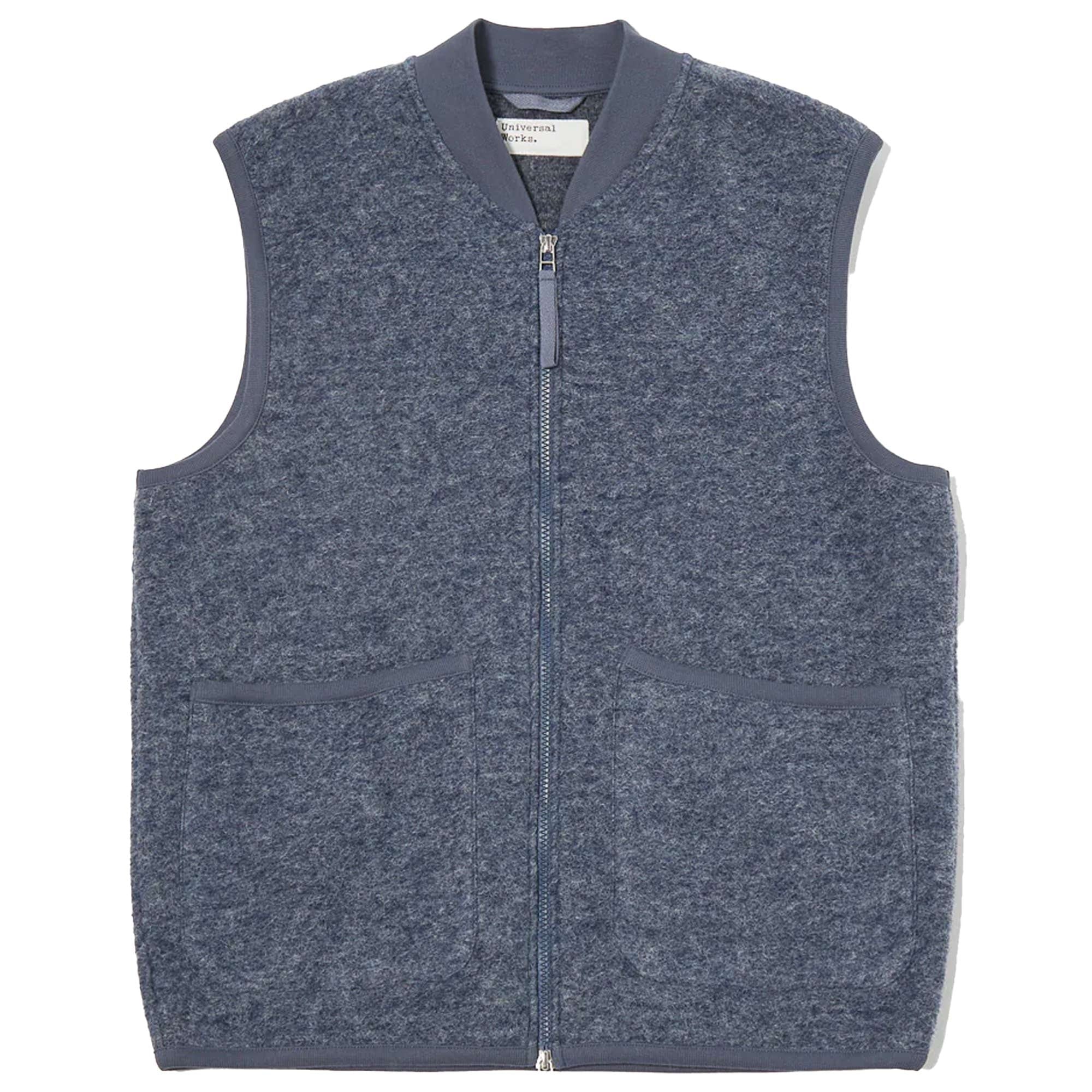 Universal Works Zip Waistcoat - Slate Blue
