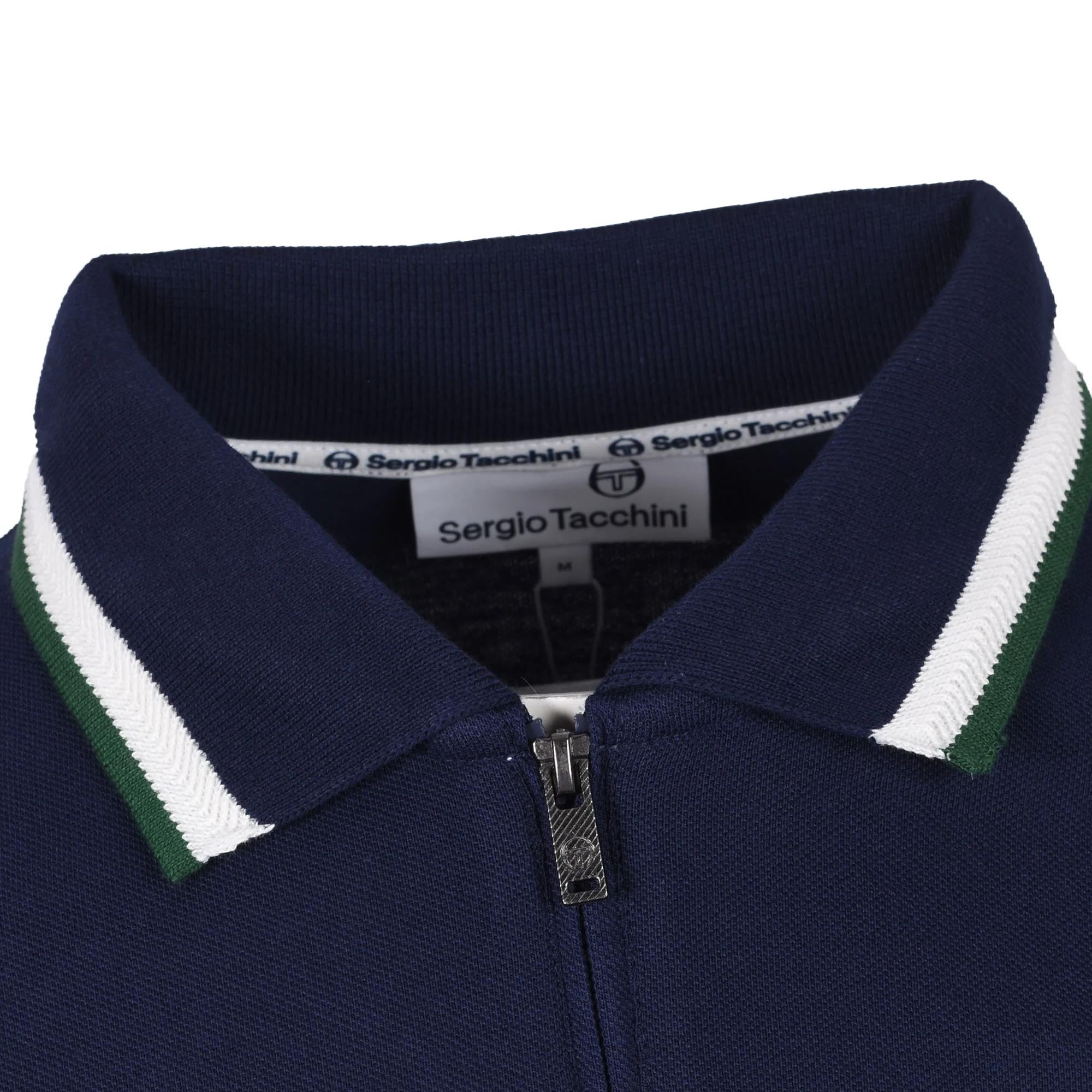 Sergio Tacchini Nanto Zip Neck Polo Shirt - Maritime Blue