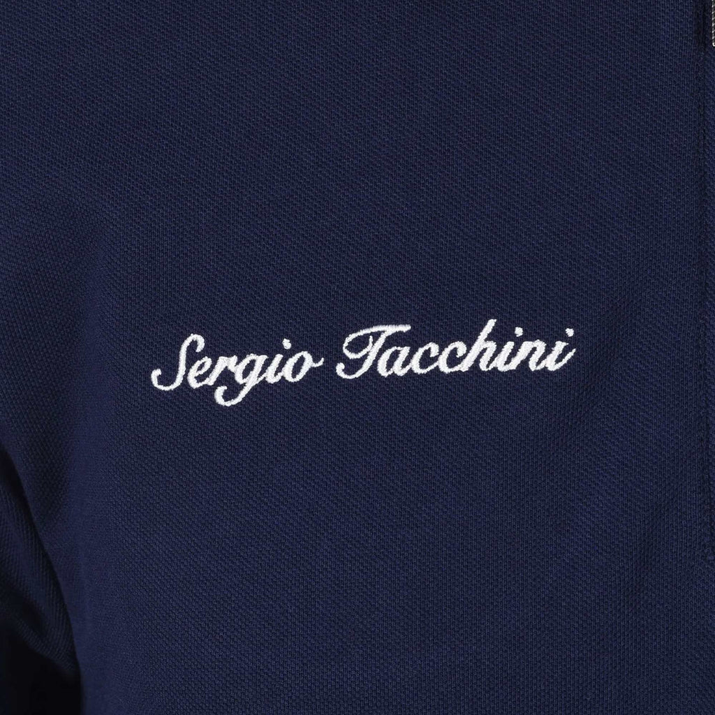 Sergio Tacchini Nanto Zip Neck Polo Shirt - Maritime Blue