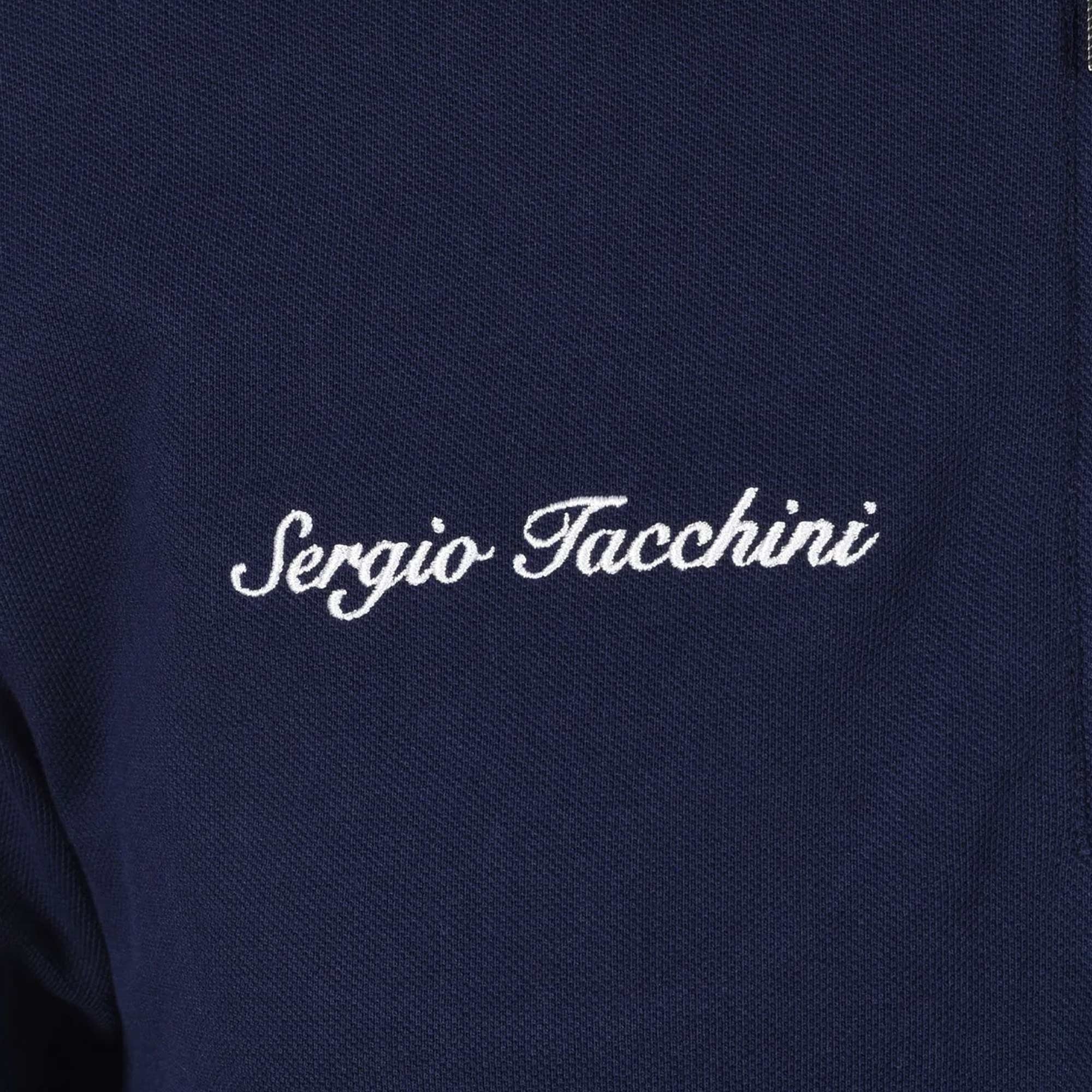 Sergio Tacchini Nanto Zip Neck Polo Shirt - Maritime Blue