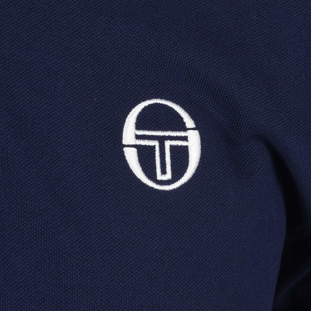 Sergio Tacchini Nanto Zip Neck Polo Shirt - Maritime Blue