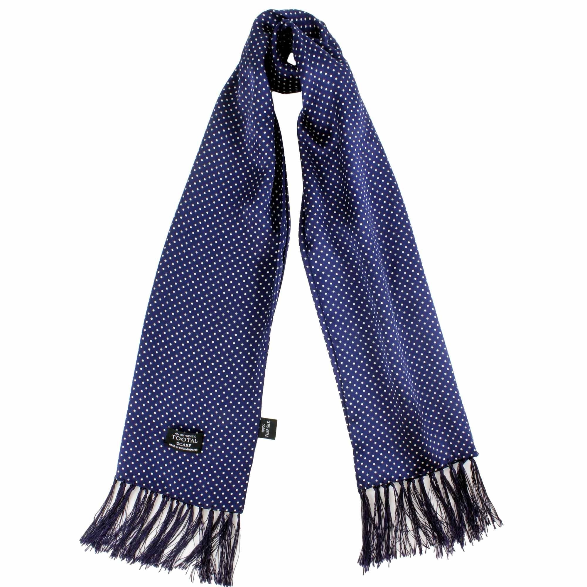 Tootal Scarves Polka Dot Silk Scarf - French Blue