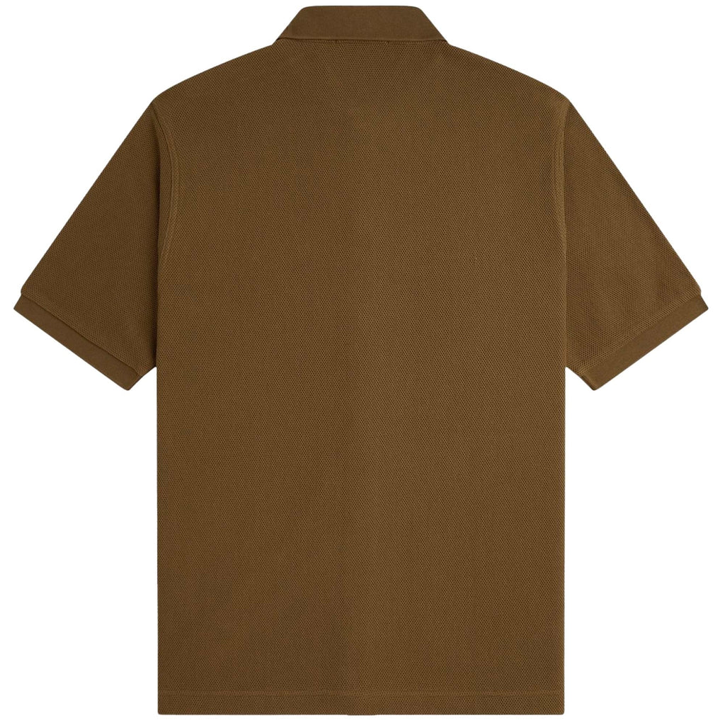 M8522 Panelled Button Through Polo Shirt - Shaded Stone