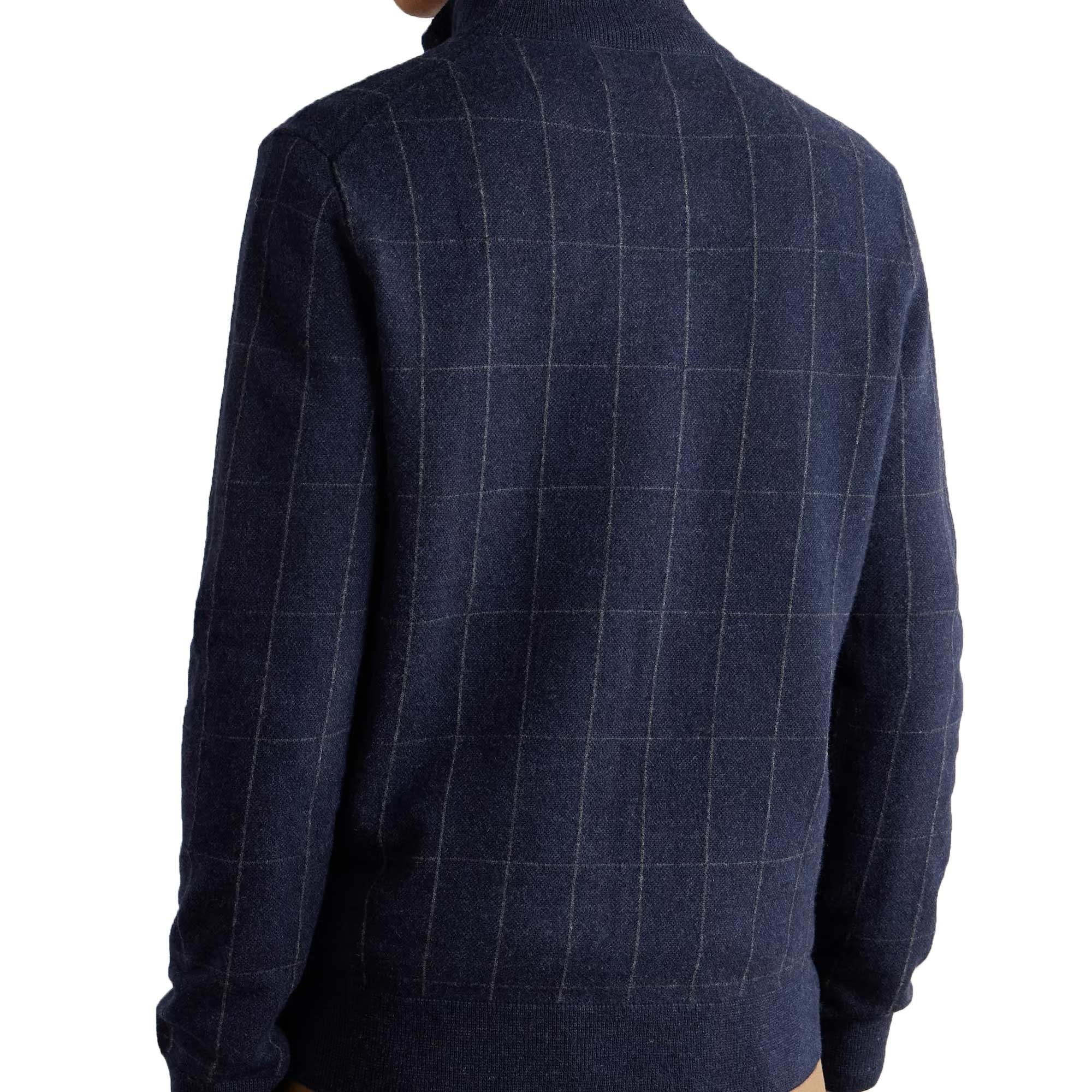 Polo Ralph Lauren Checked Wool Half-Zip Sweater - Navy