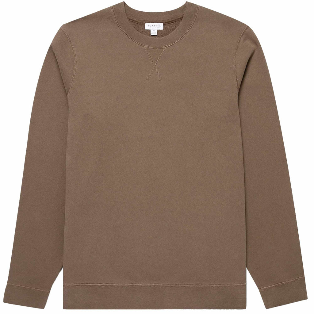 Sunspel Loopback Sweatshirt - Bark MSWE1516-BRGC – Stuarts London