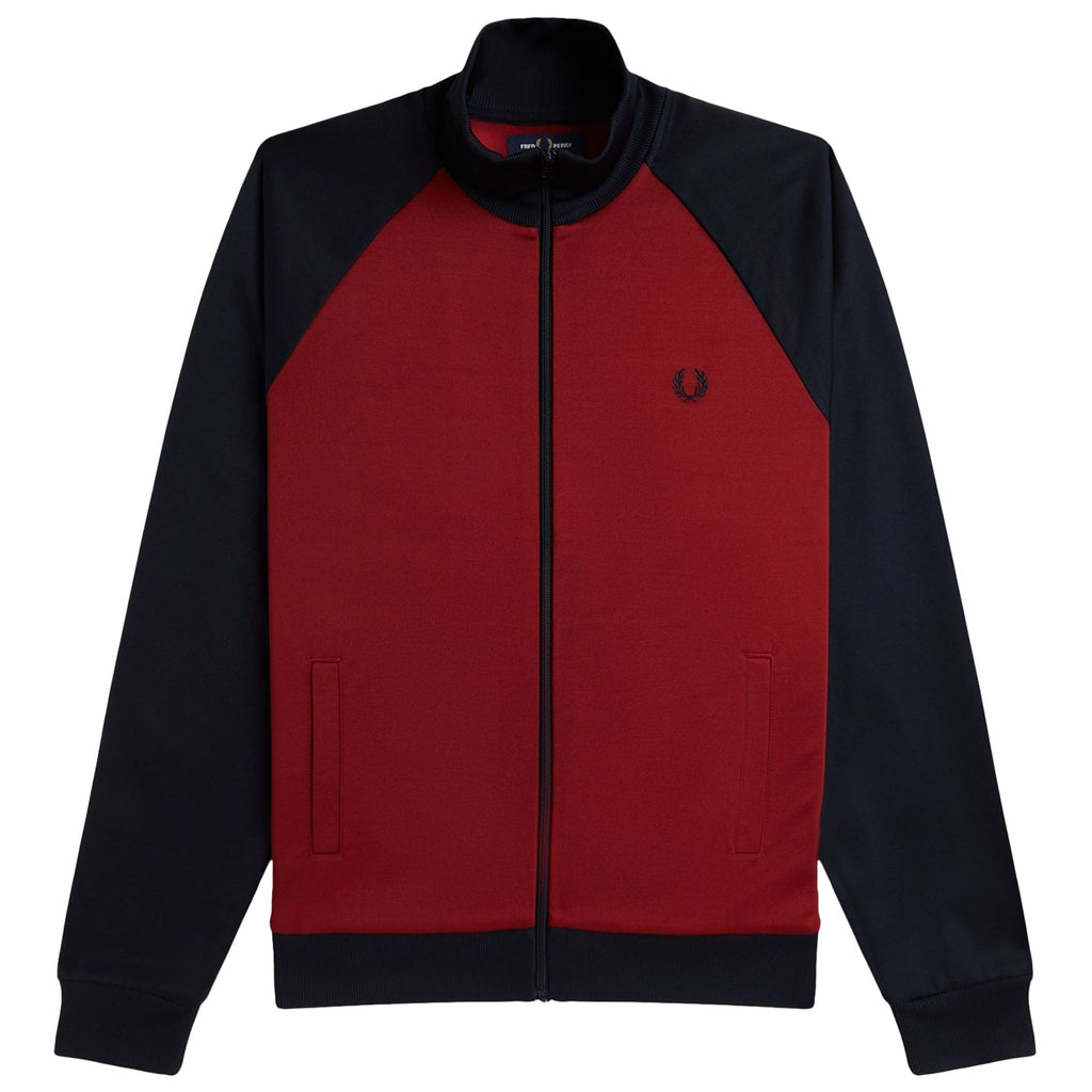 Fred Perry Contrast Sleeve Track Jacket - Red/Navy