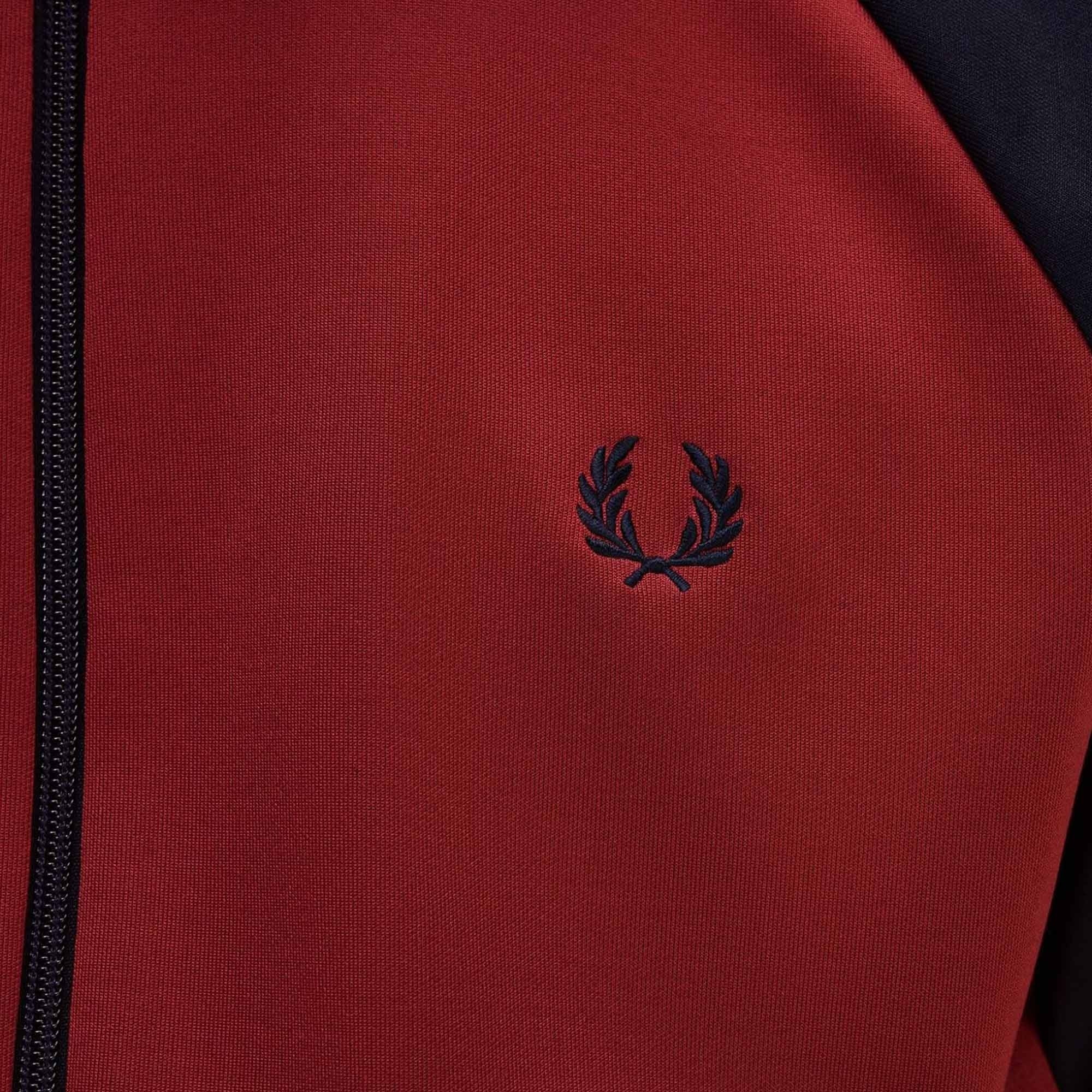 Fred Perry Contrast Sleeve Track Jacket - Red/Navy