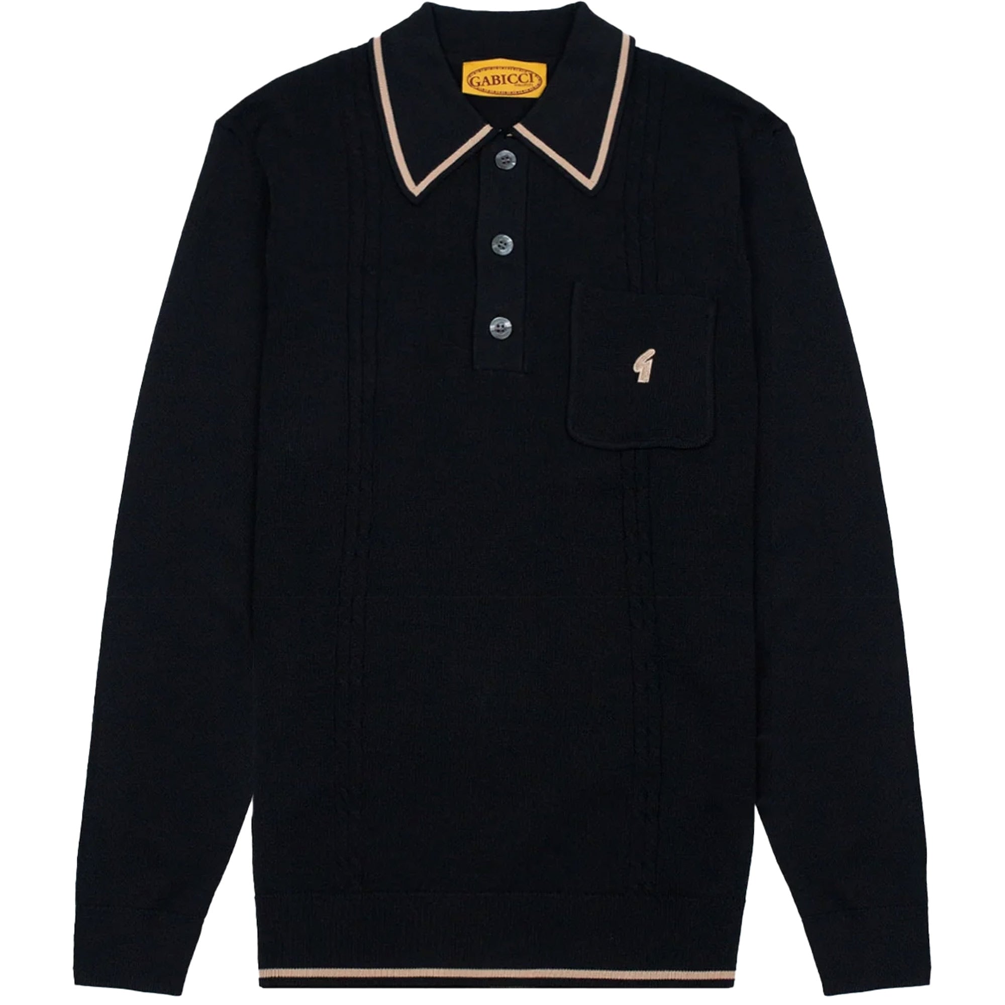Gabicci Vintage Ned Polo Shirt - Black