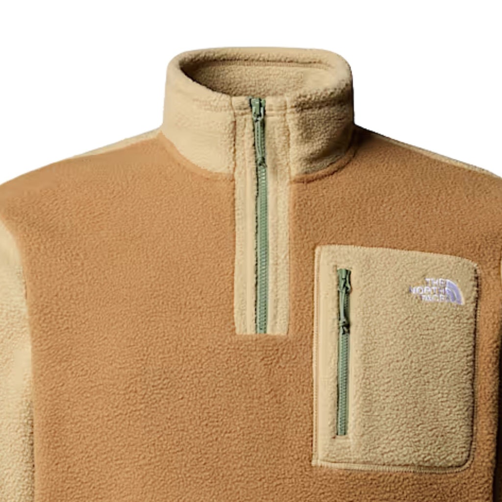 The North Face Yumiori 1/4 Zip Fleece Jacket - Beige/Brown