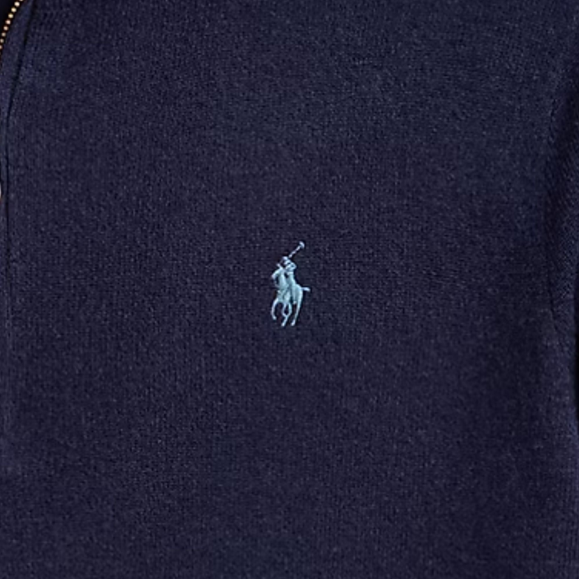Polo Ralph Lauren Wool Quarter-Zip Jumper - Blue – Stuarts London