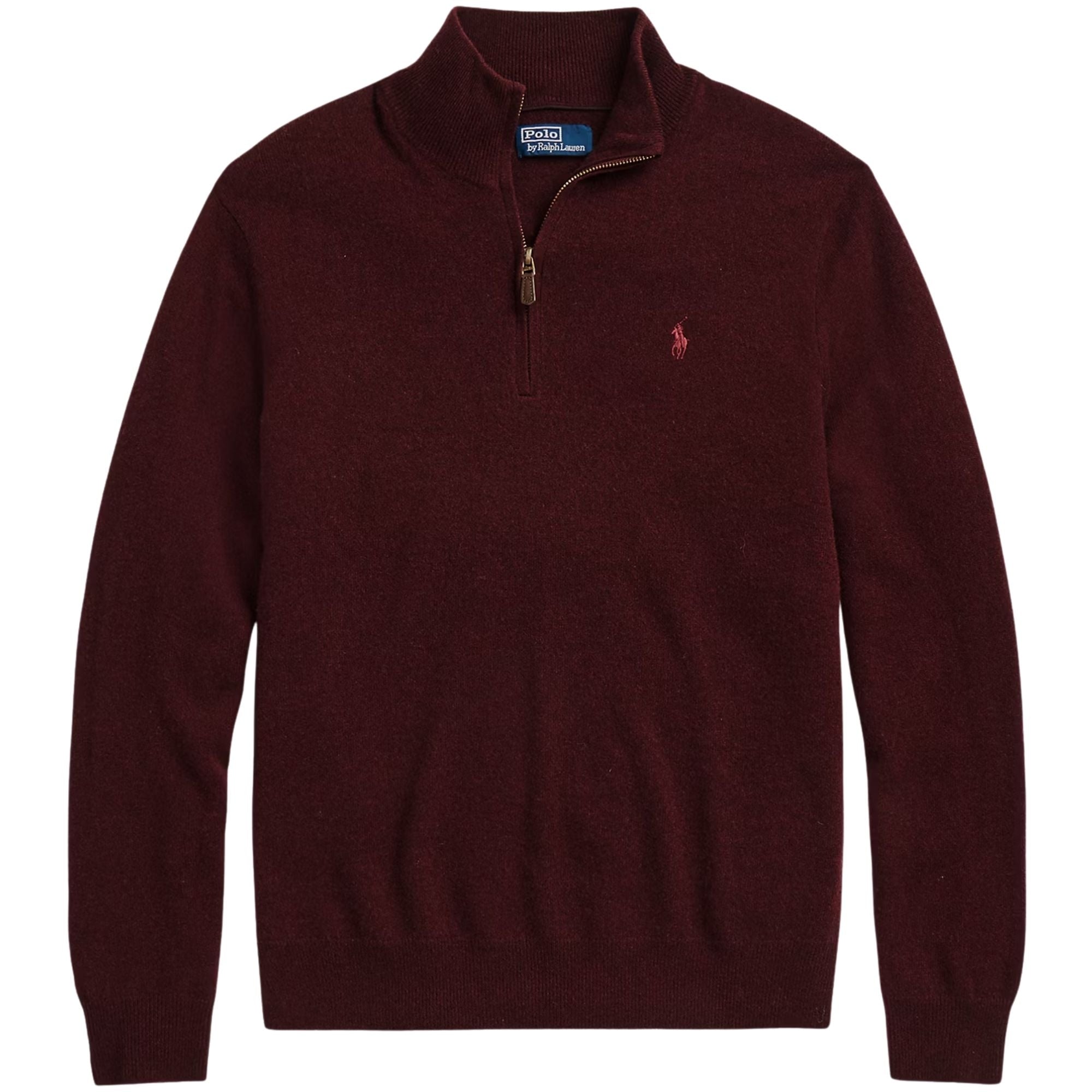 Polo Ralph Lauren Wool Quarter-Zip Jumper - Wine – Stuarts London