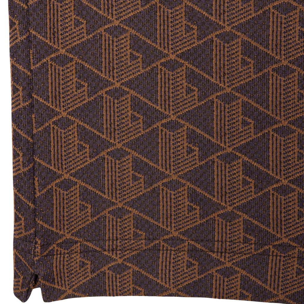 Classic Fit Monogram Jacquard Polo Shirt - Marron