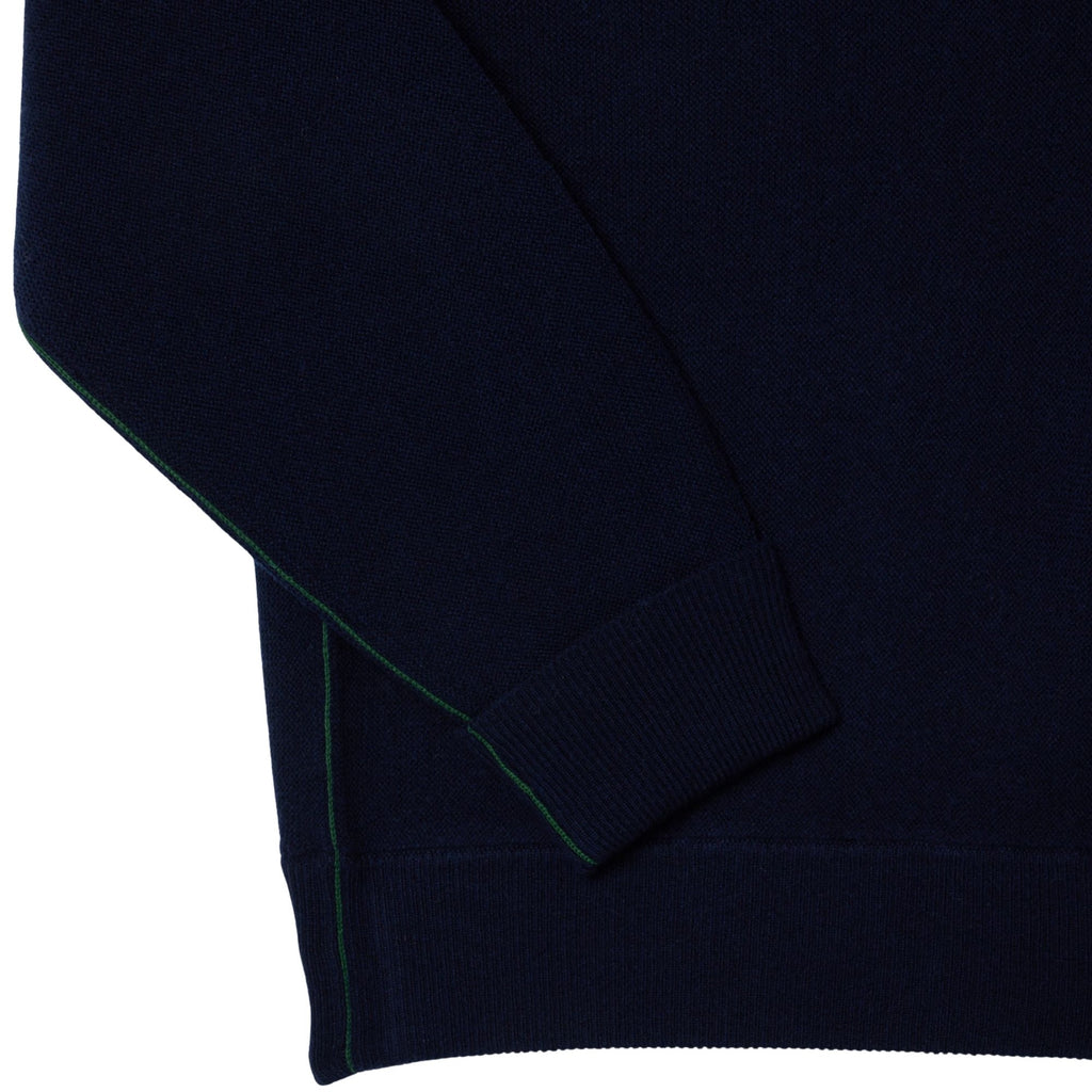 Lacoste Relaxed Fit Carded Wool Polo Sweater - Navy