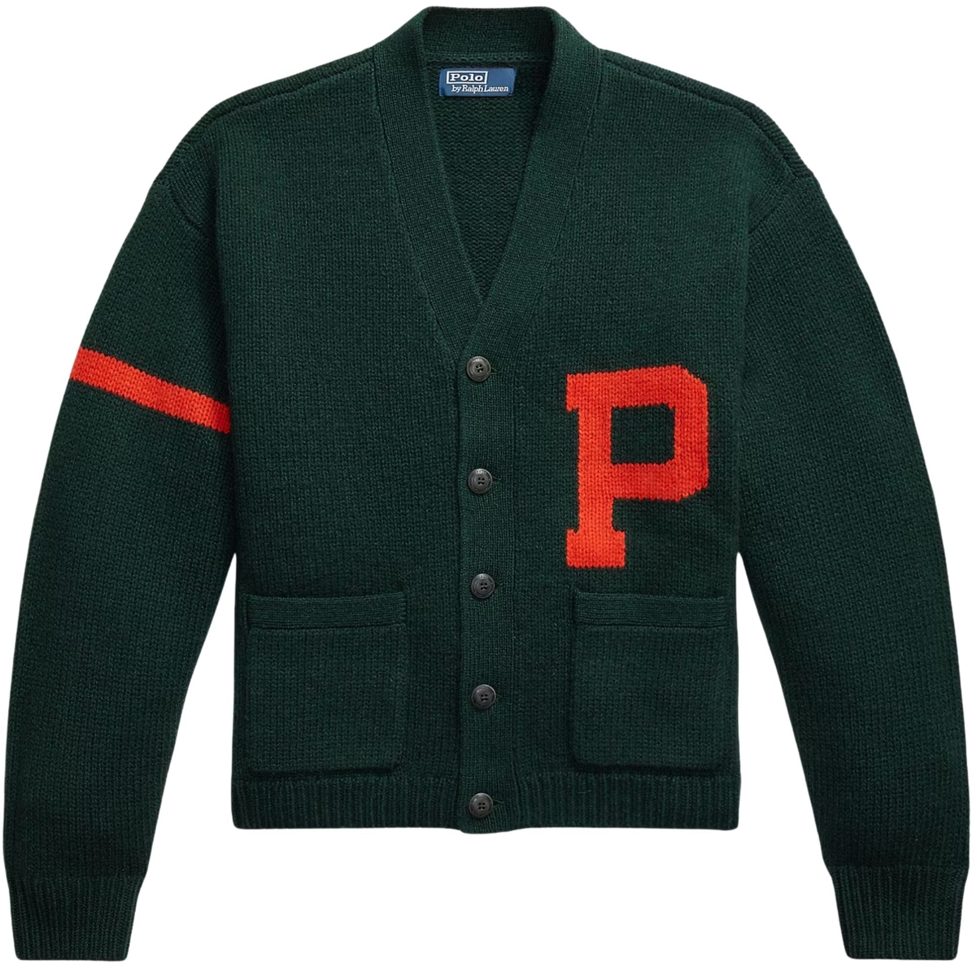 Polo Ralph Lauren Wool V-Neck Letter Cardigan - Green – Stuarts London