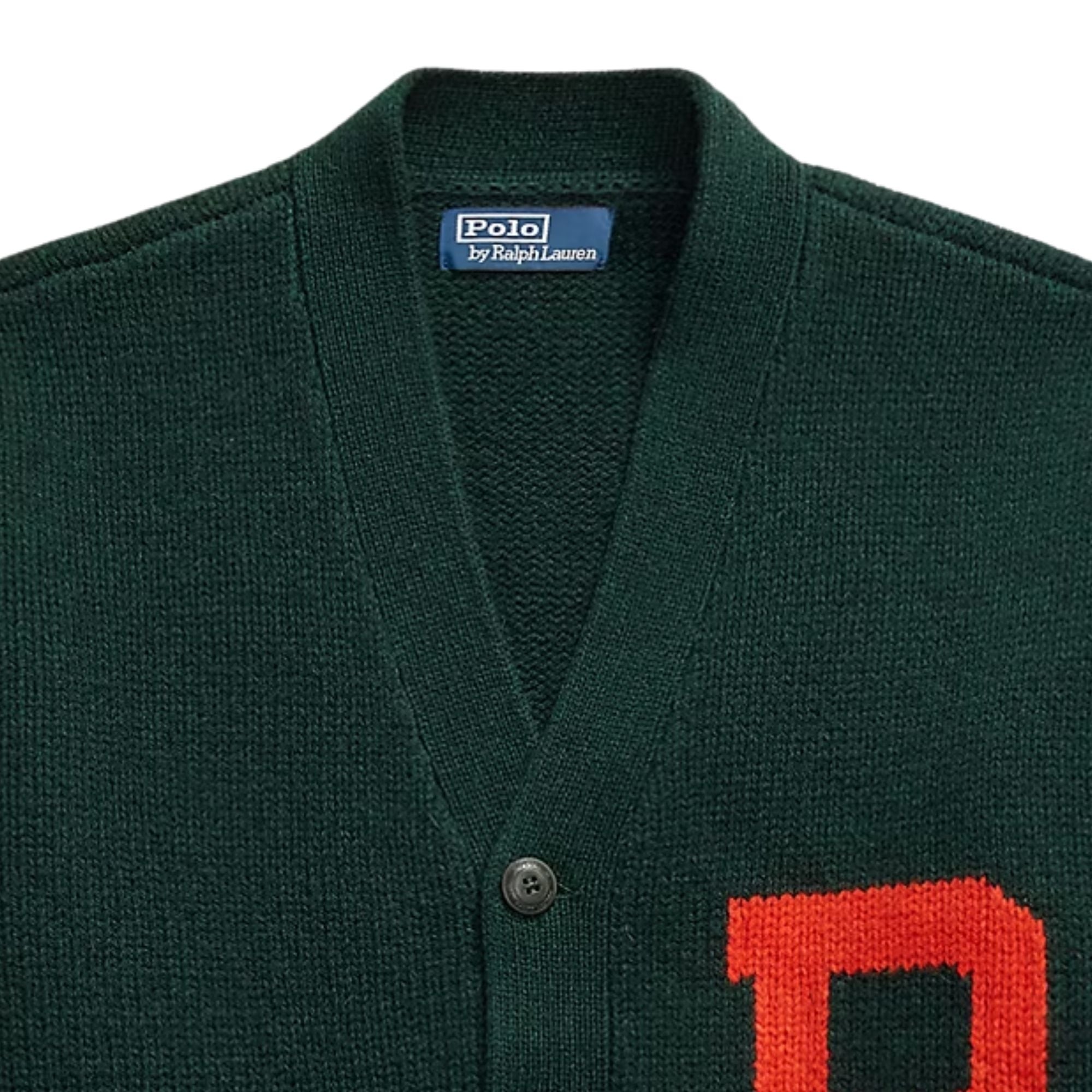 Polo Ralph Lauren Wool V-Neck Letter Cardigan - Green – Stuarts London