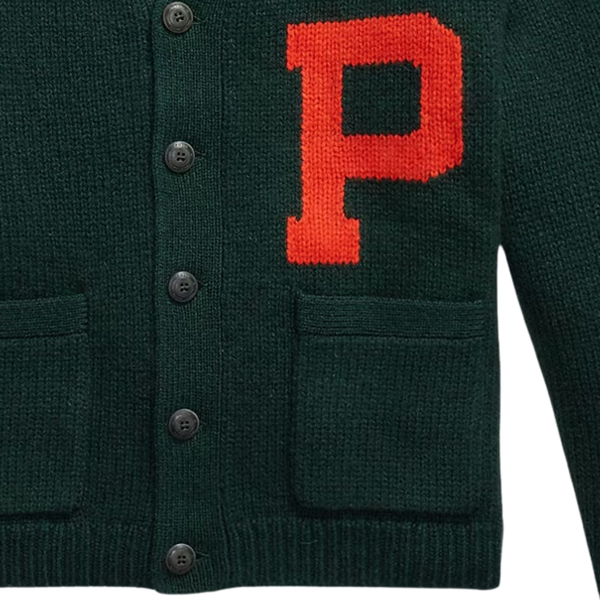 Polo Ralph Lauren Wool V-Neck Letter Cardigan - Green – Stuarts London