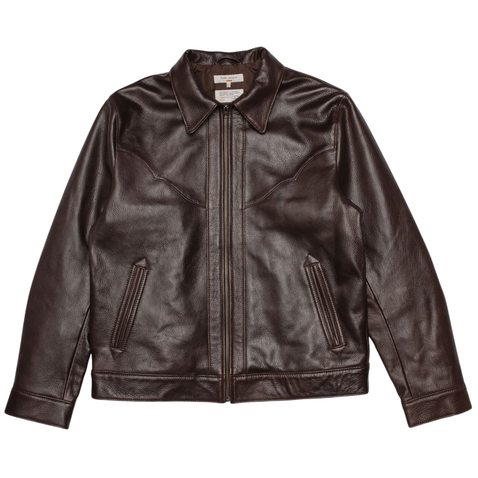 Nudie Jeans Joppe Western Leather Jacket - 160942-BRN – Stuarts London