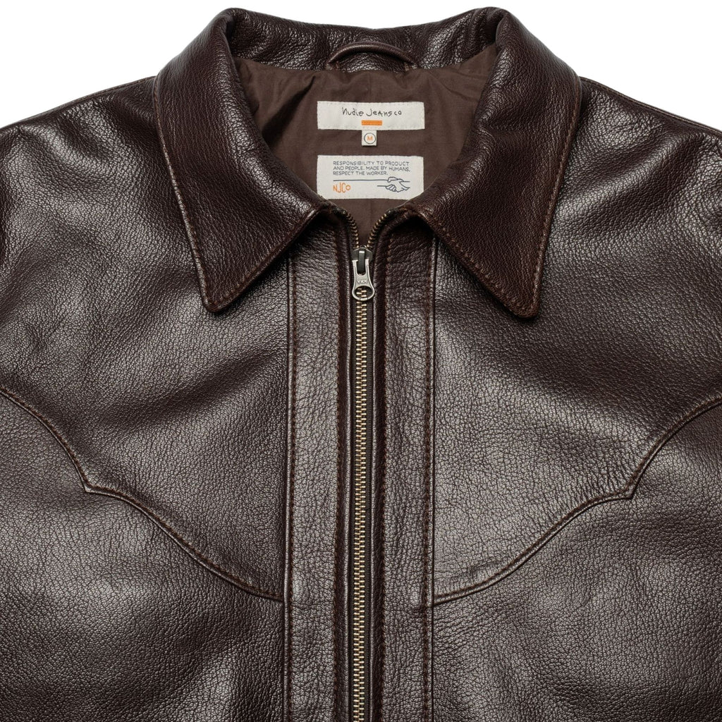 Joppe Western Leather Jacket - Brown