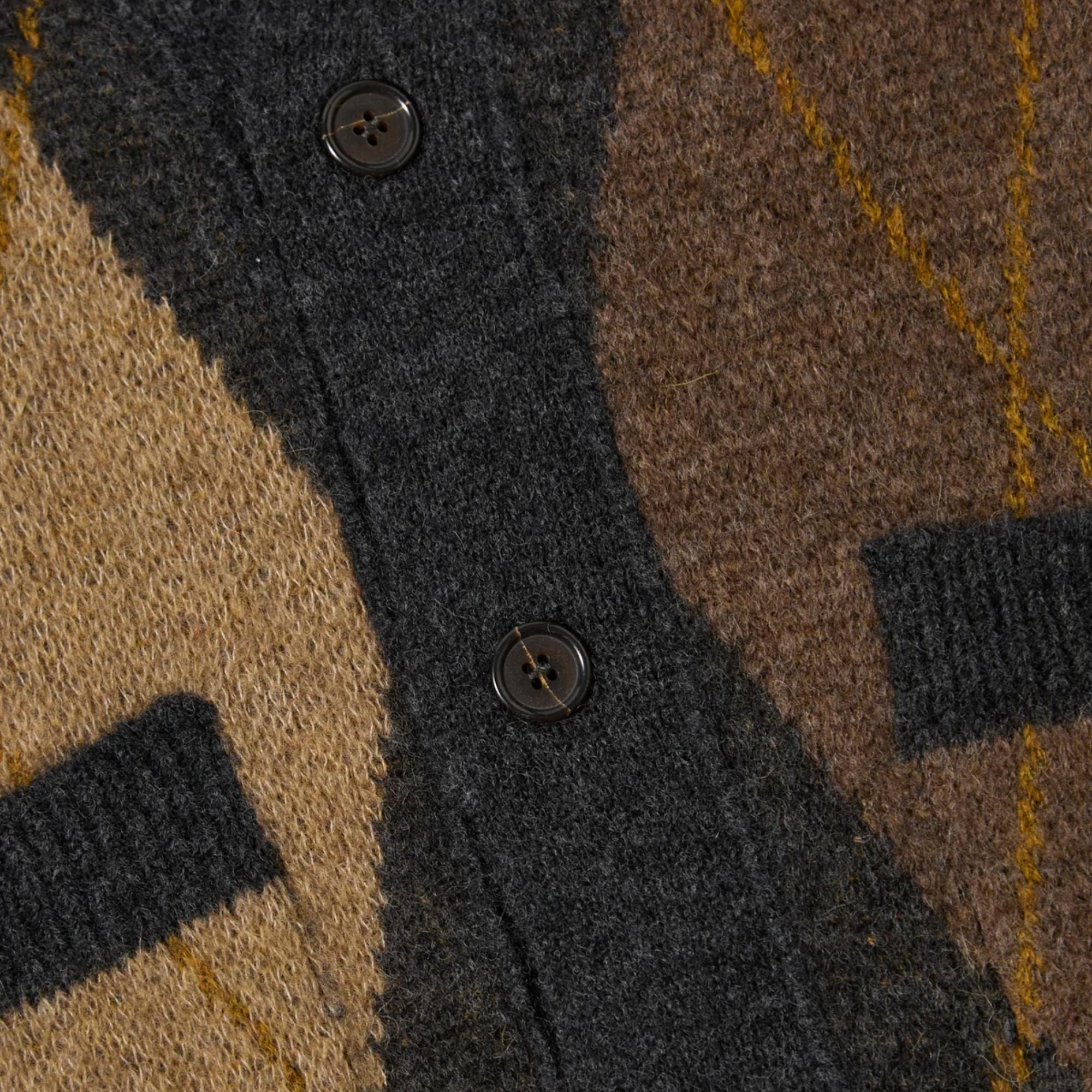 Universal Works Alpaca Knit Langdale Argyll Cardigan - Brown
