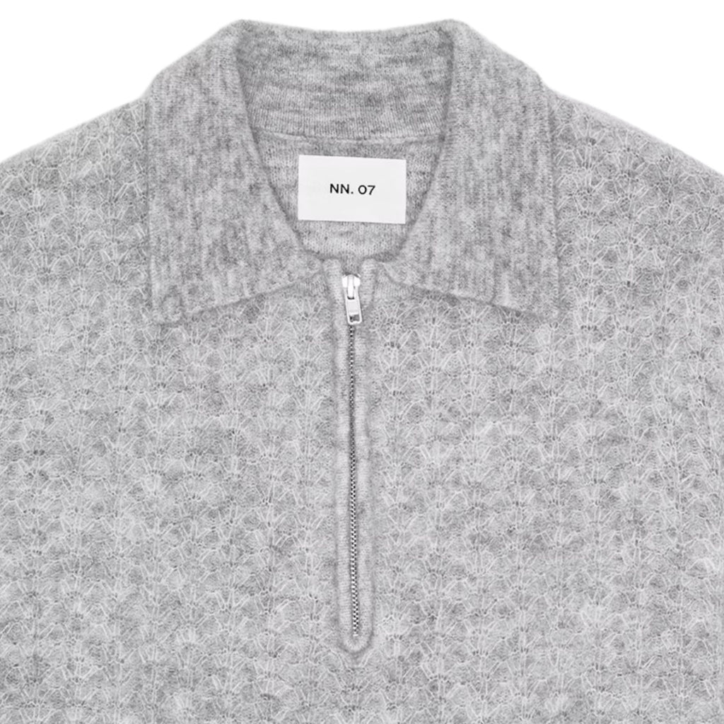 Alfie Half Zip Polo - Sable Grey