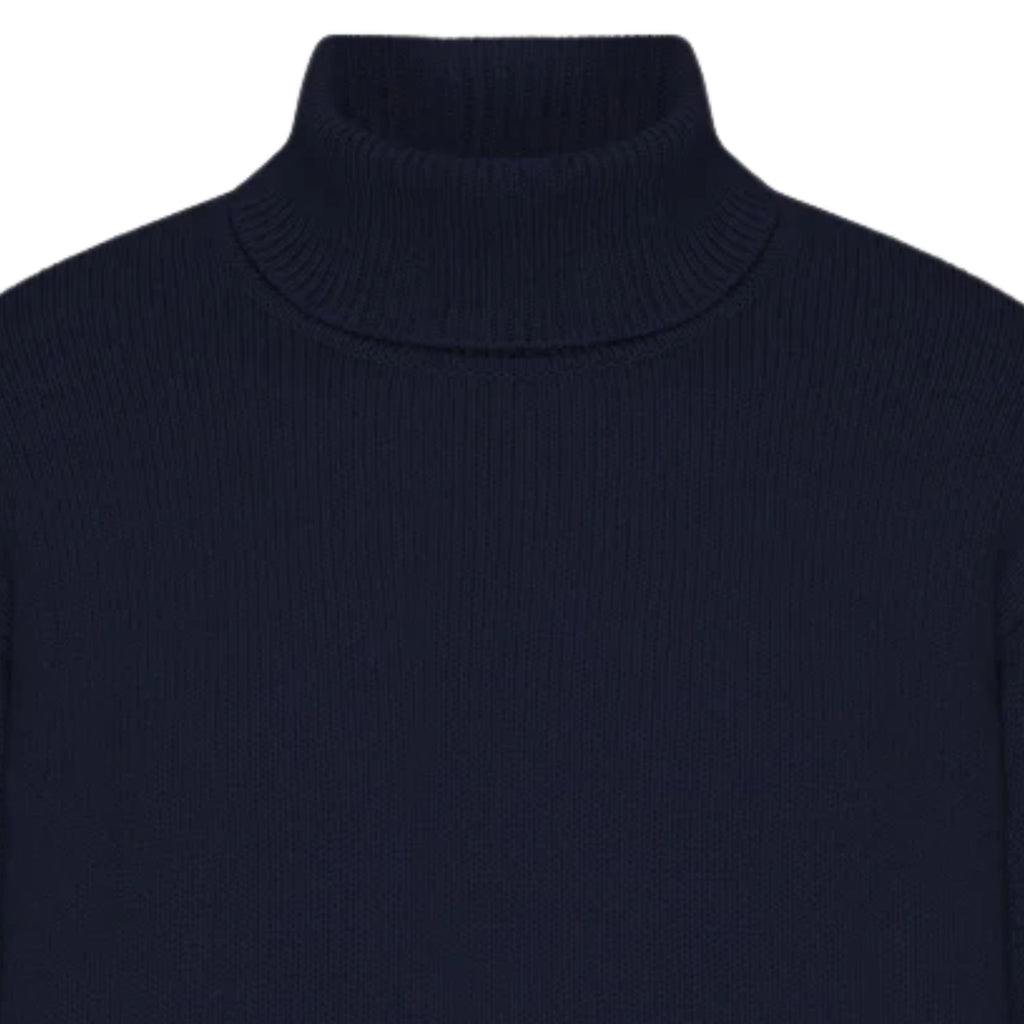 Merino Wool Turtleneck - Navy Blue