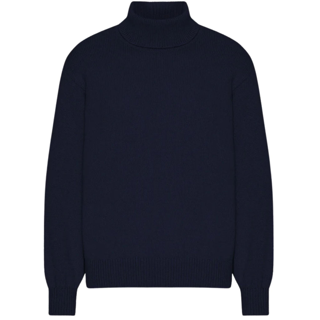 Merino Wool Turtleneck - Navy Blue