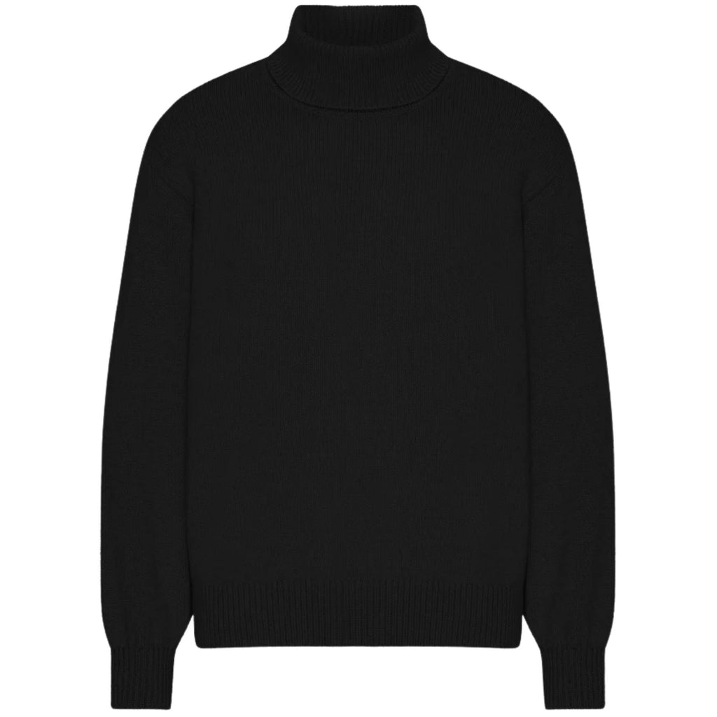 Merino Wool Turtleneck - Deep Black
