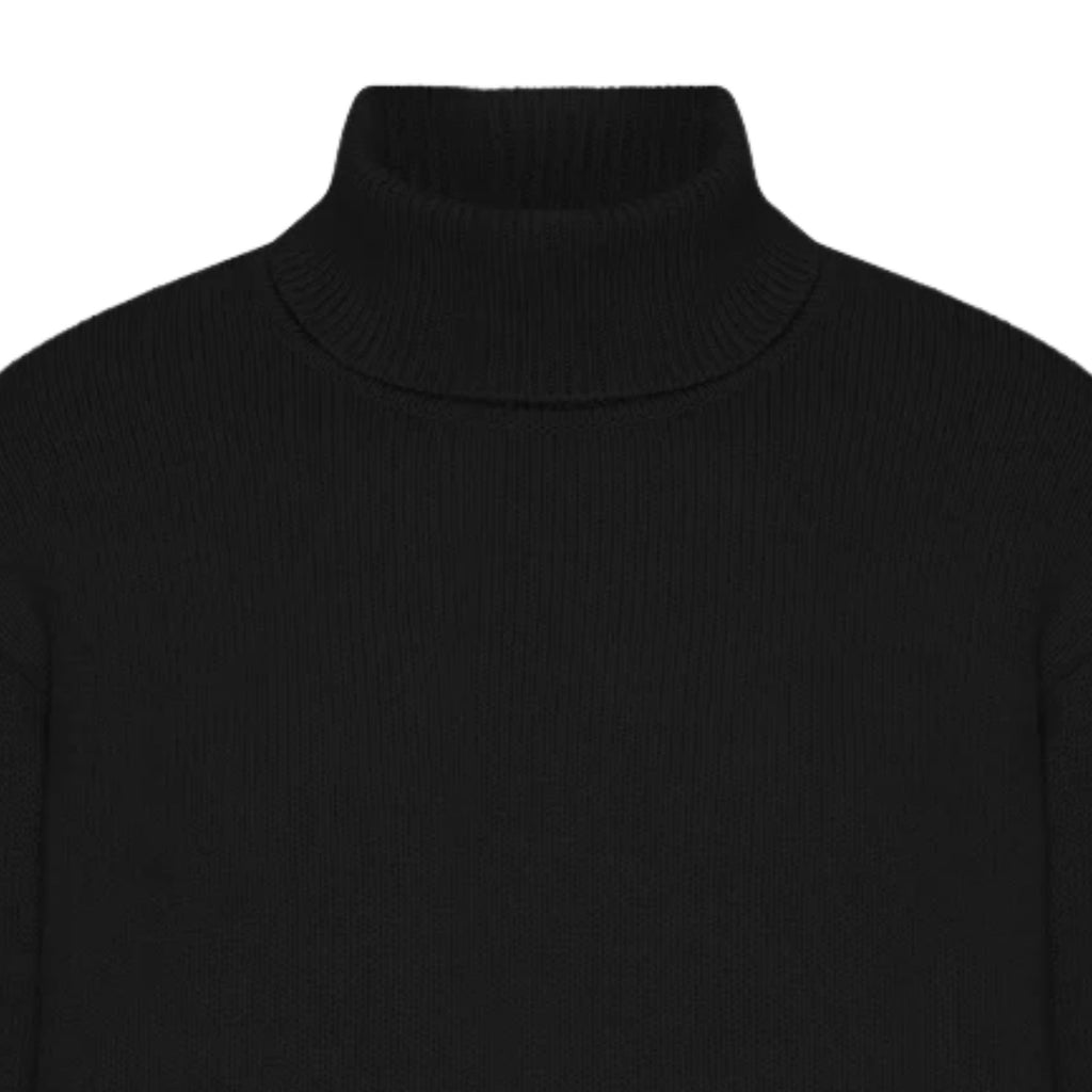 Merino Wool Turtleneck - Deep Black