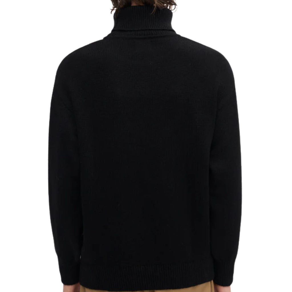 Merino Wool Turtleneck - Deep Black