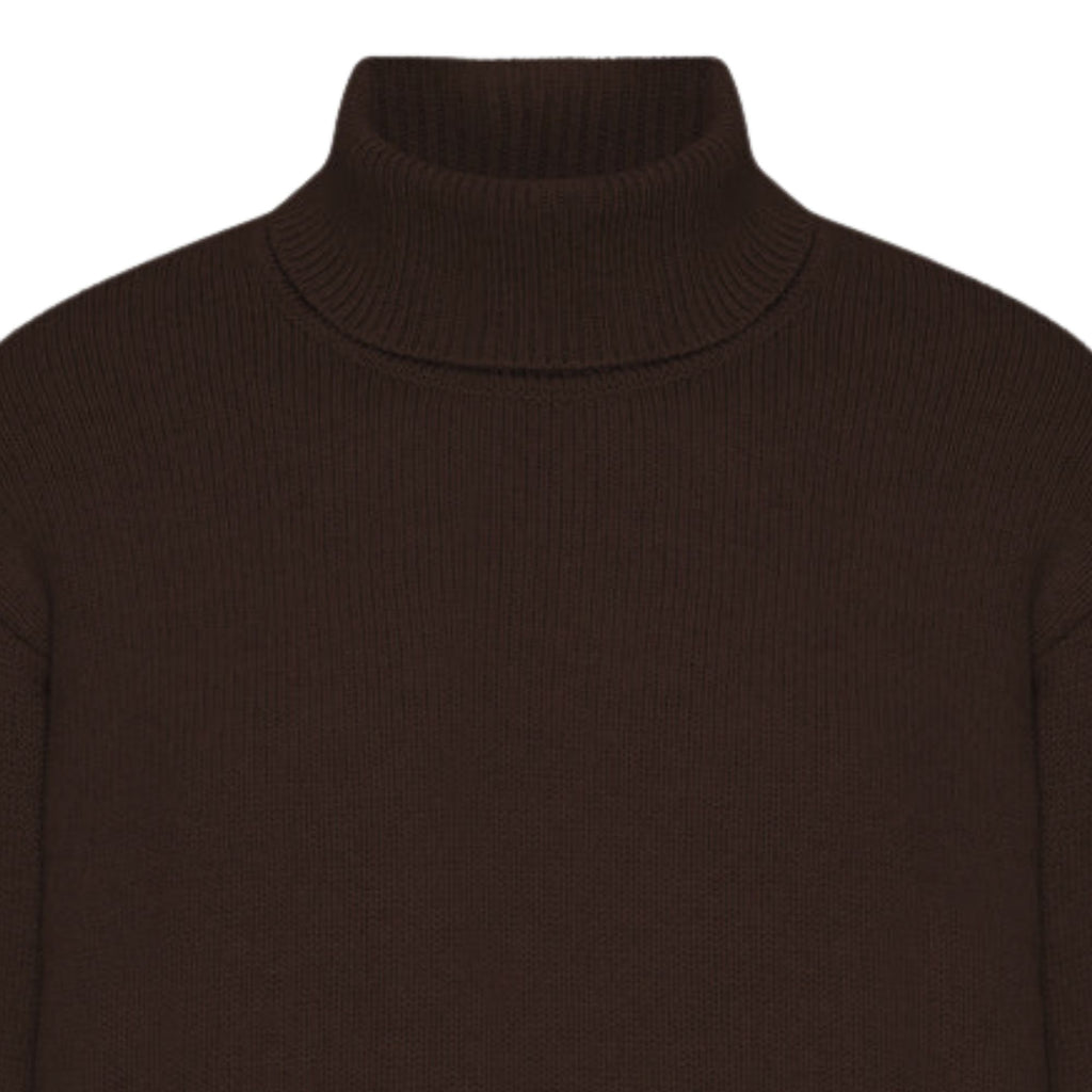 Merino Wool Turtleneck - Coffee Brown