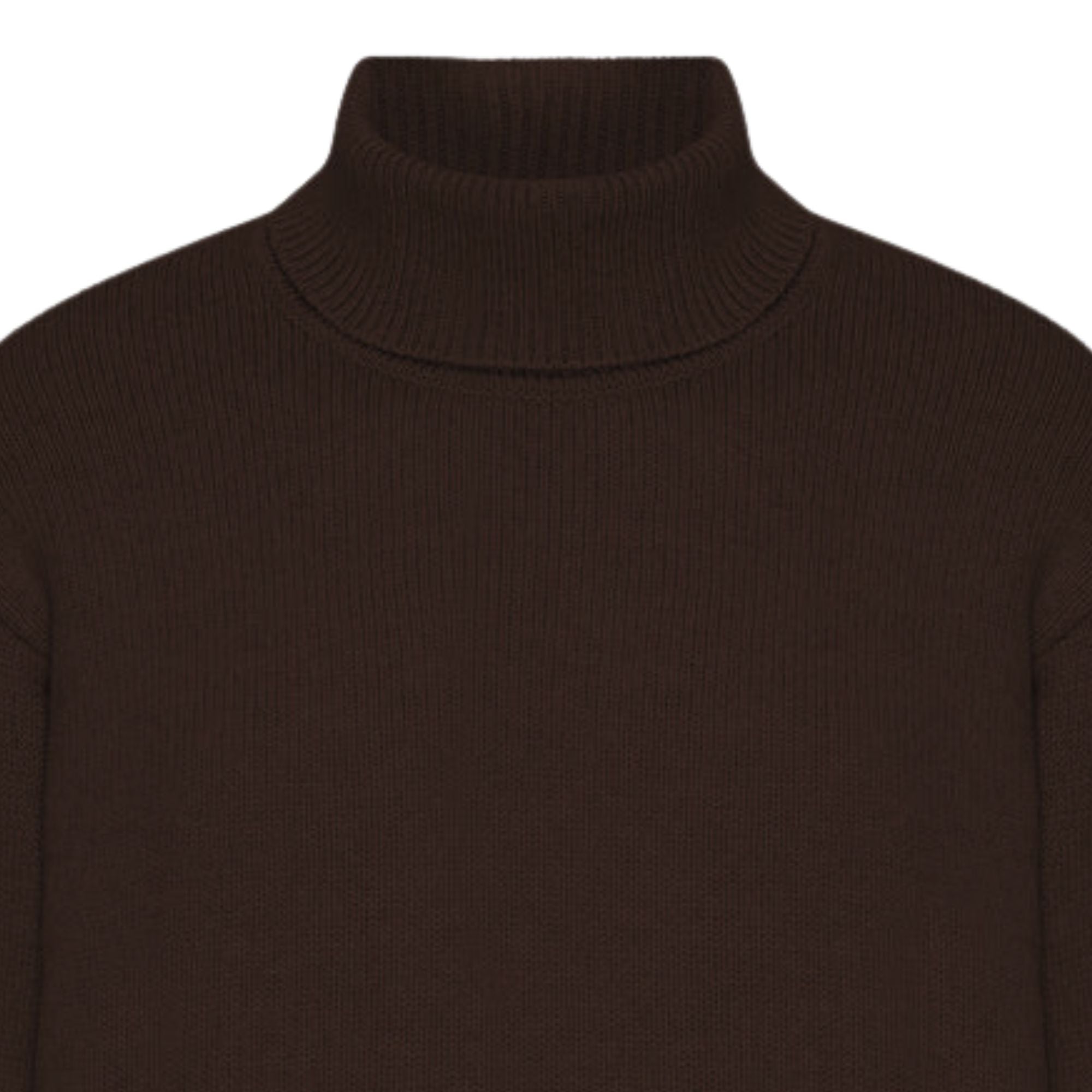 Merino Wool Turtleneck - Coffee Brown