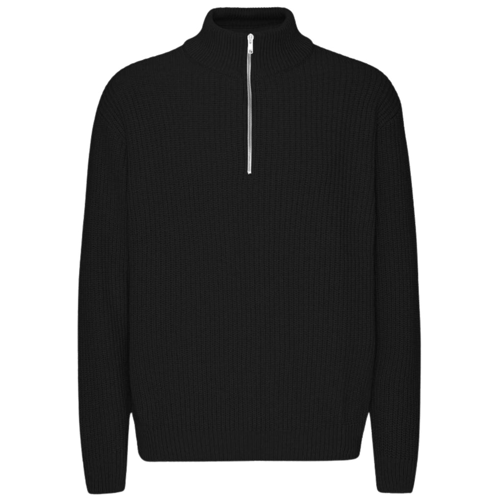Merino Quarter Zip - Deep Black