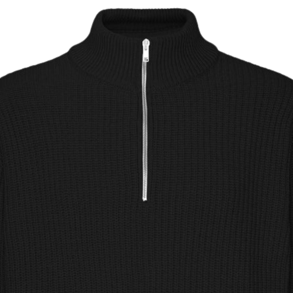 Merino Quarter Zip - Deep Black