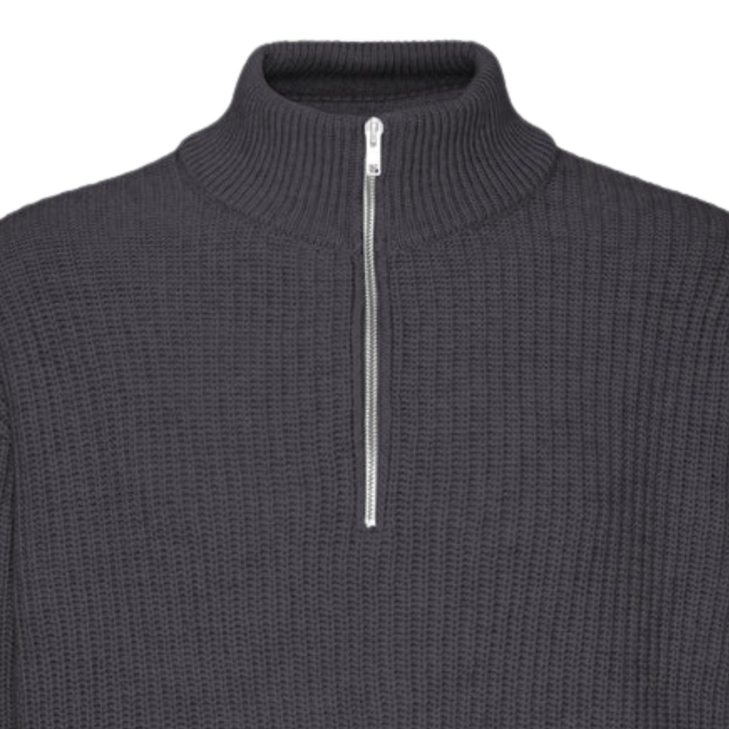 Merino Quarter Zip - Lava Grey
